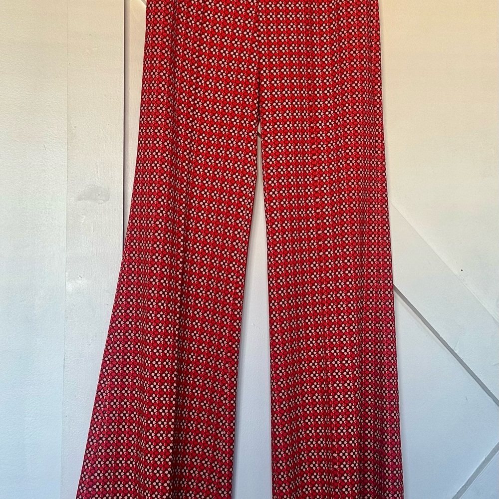 Red Patterned Women's Pants